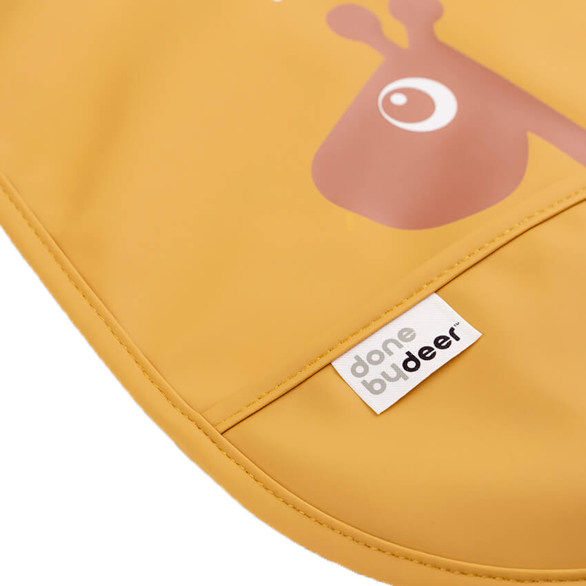 Lot de 2 bavoirs velcro - Raffi moutarde 