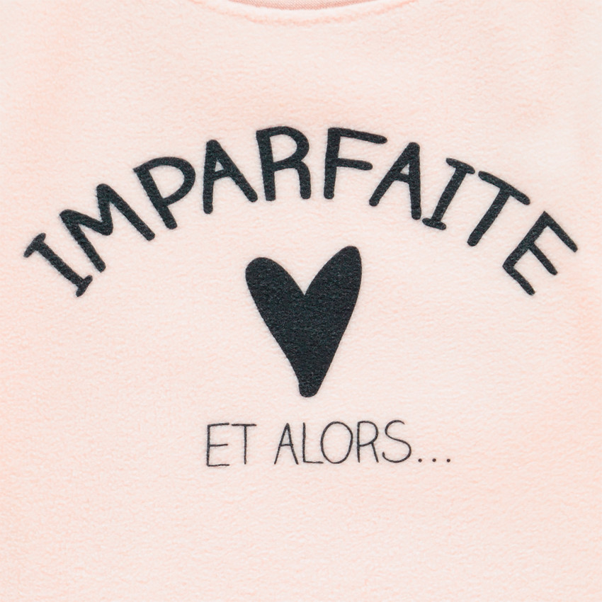 Pyjama en polaire rose à message pour enfant fille 