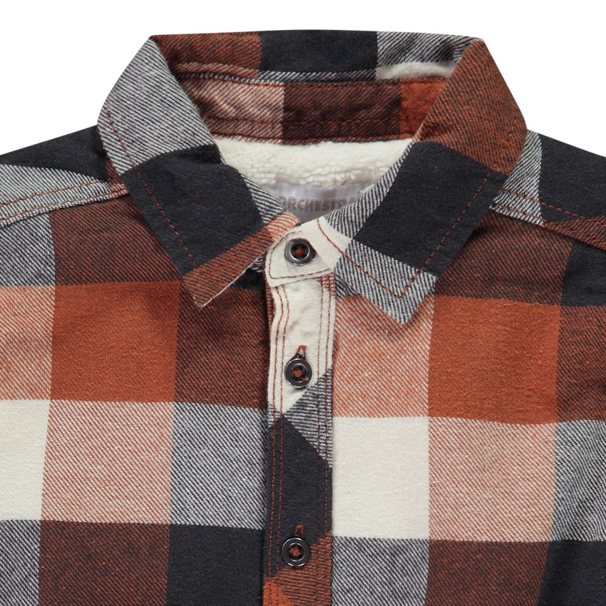 Overhemd in flanel met sherpa voering en ruitpatroon voor jongens 