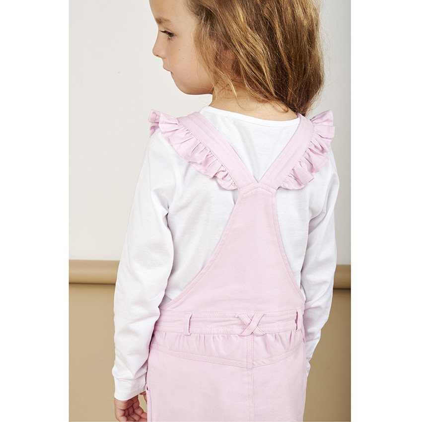 Overgooier jurk in twill met patch van Minnie Disney en pailletten voor meisjes 