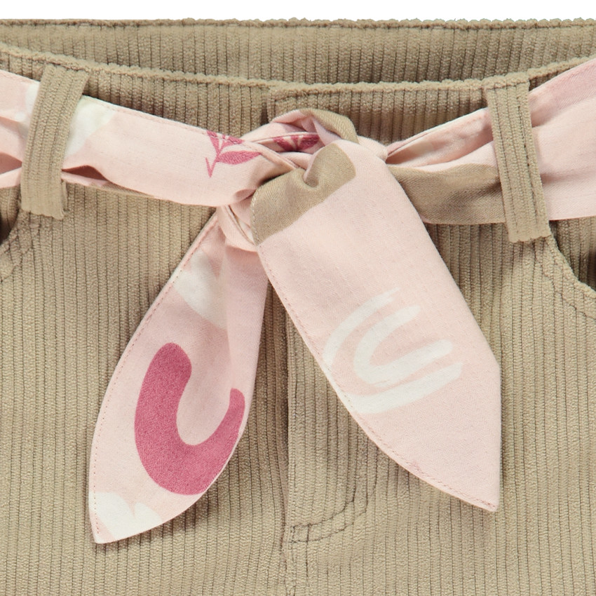 Fluwelen corduroy flared broek met ceintuur voor meisjes 