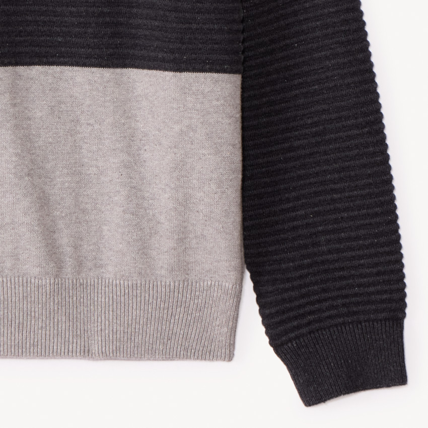 Pull manches longues à capuche effet colorblock pour garçon  