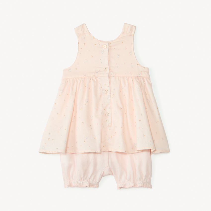 Korte 2-in-1 jumpsuit met fantasieprint voor meisjesbaby's 