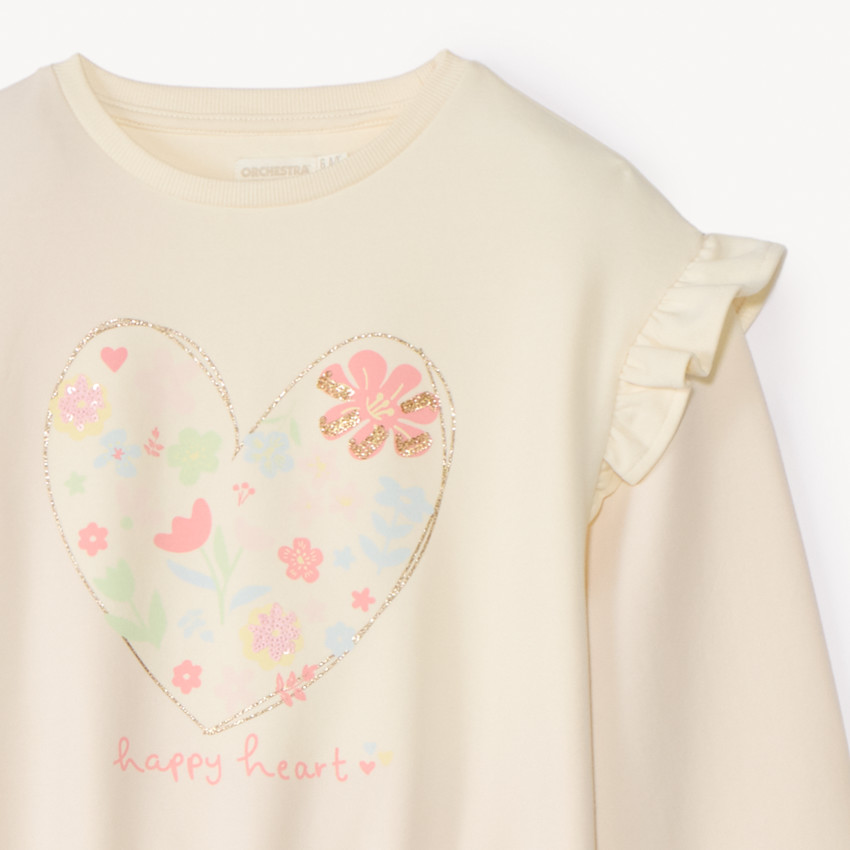 Jogging-set in scuba met hartprint voor meisjes 