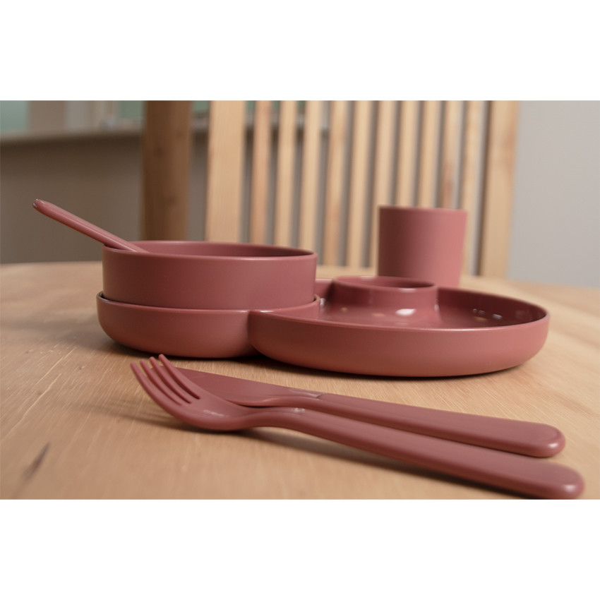 Set pour le dîner Tiny Bioplastique – Rouge 