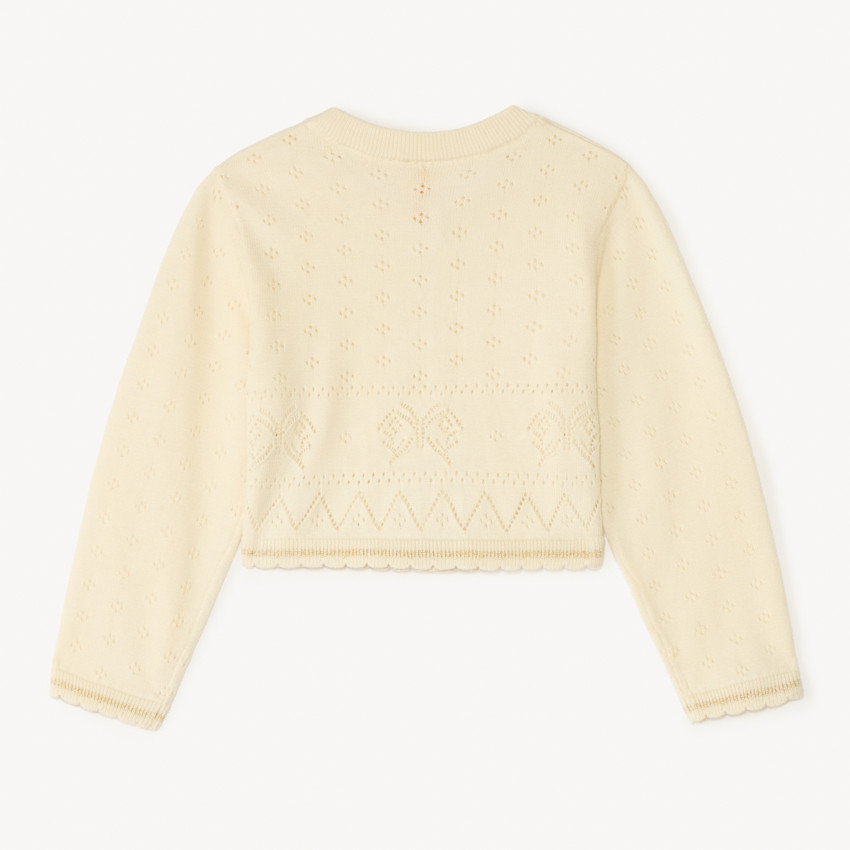 Ajuinen brei gilet met vlinders voor meisjesbaby's 