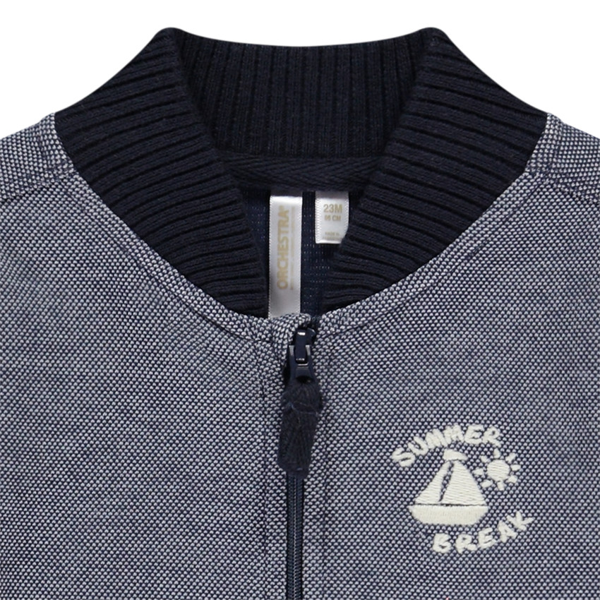 Vest in gaas met Teddy-kraag en borduursel voor baby jongen 