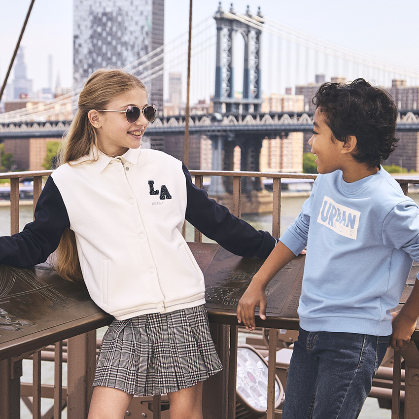 Veste teddy en molleton contrecollé sherpa patch LA pour fille 