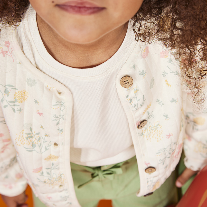 Veste matelassée imprimé floral pour fille 