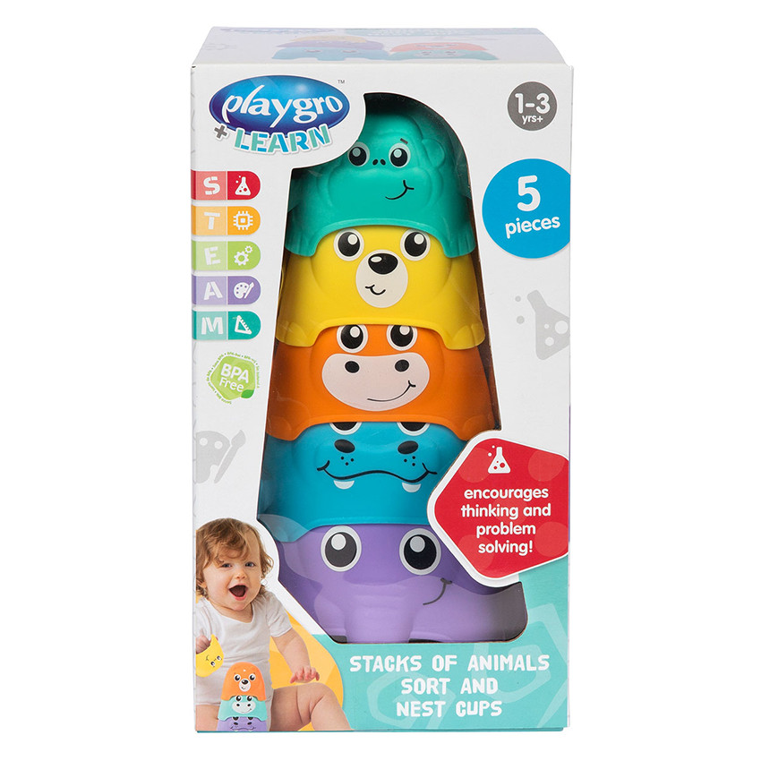 Gobelets Stacks of Animals Sort and Nest Cups 