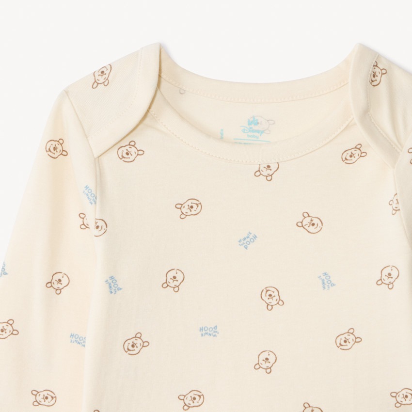 Lot de 3 bodies manches longues Winnie Disney avec ouvertures différentes selon l'âge 