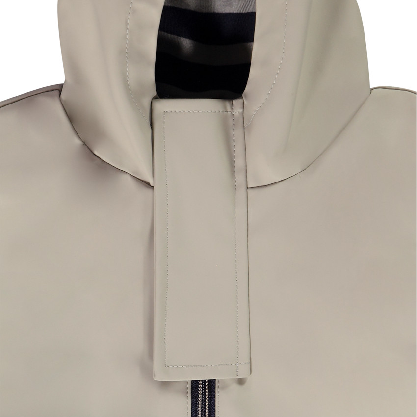 Rubberen parka van jersey met gestreepte voering voor babyjongens 