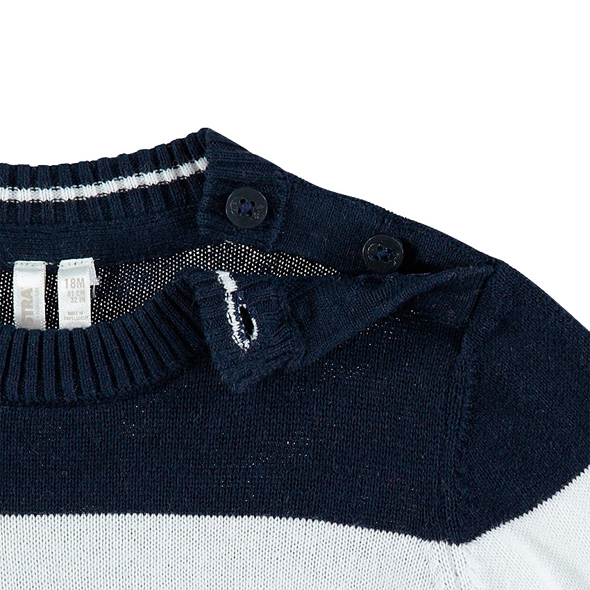 Pull en tricot avec rayures placées et baleine 