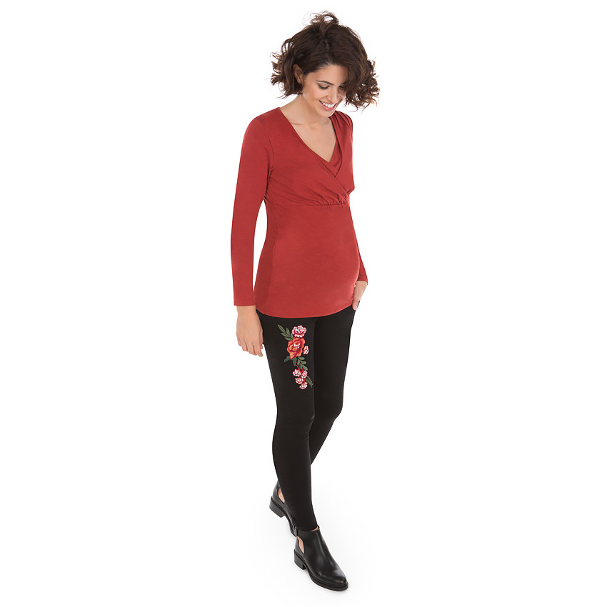 Zwabgerschapsjeans slim fit met bloemenborduurwerk 