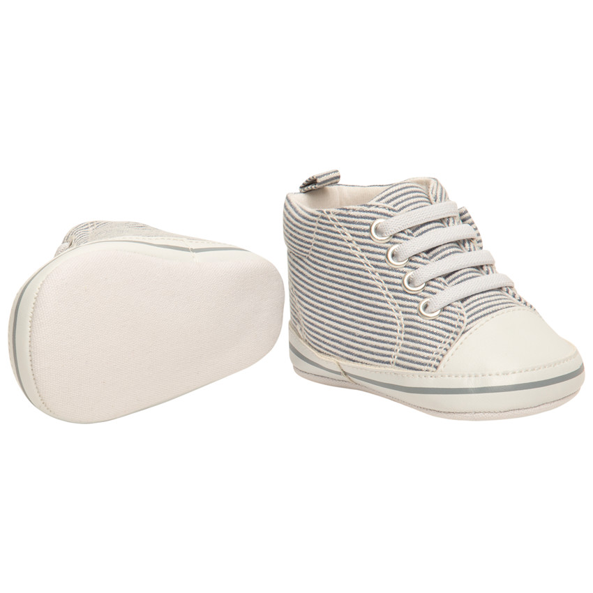 Hoog model sneakers met gestreepte stof voor meisjes 