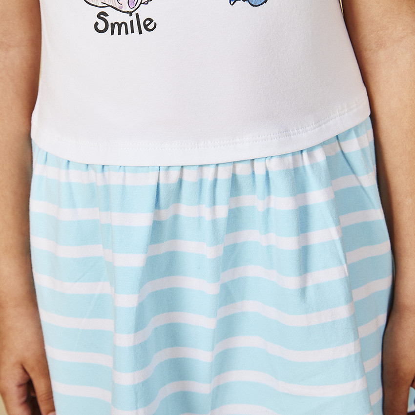 Robe effet 2 en 1 print Stitch & Angel Disney pour fille 