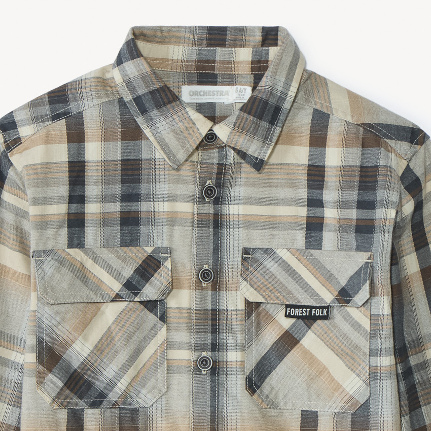Chemise manches longues à carreaux garçon 