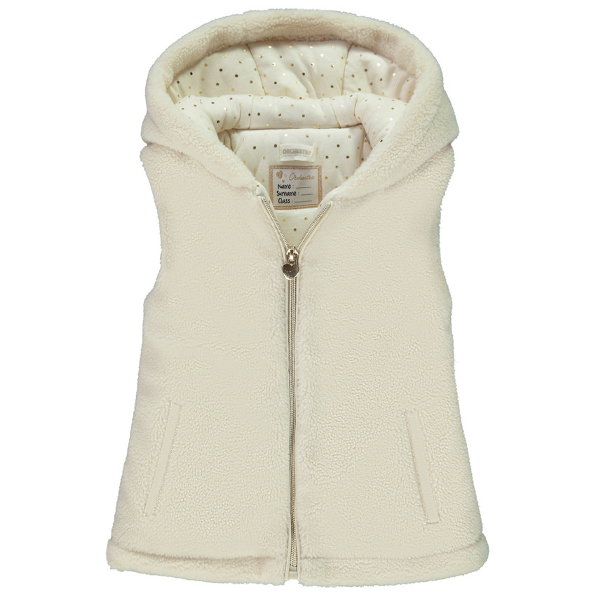 Veste sans manches en fausse fourrure + capuches pour fille 