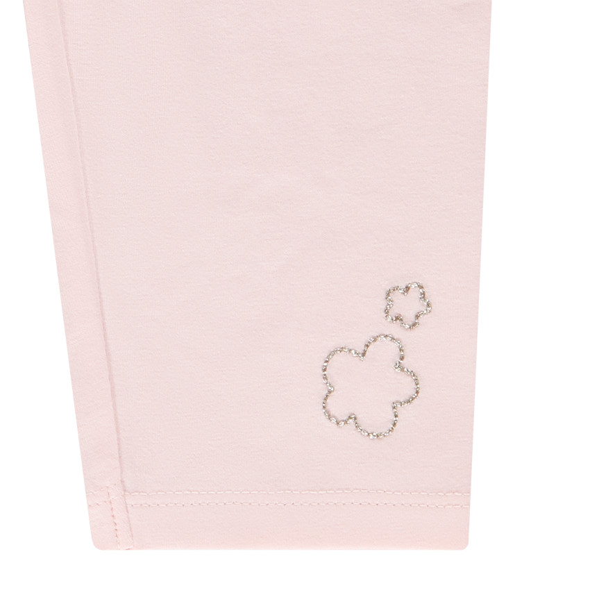 Set in jersey tuniek geborduurd + legging voor baby meisje 