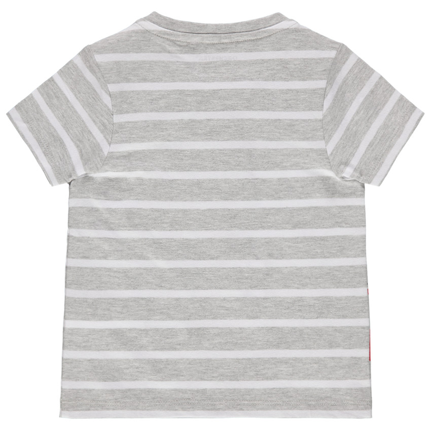 T-shirt manches courtes en coton bio avec camion de pompier printé 