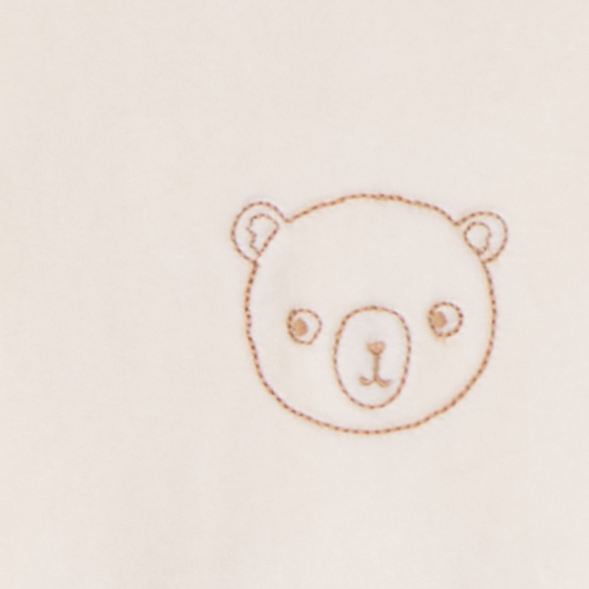 Pyjama van fluweel met geborduurd dier voor baby jongen 