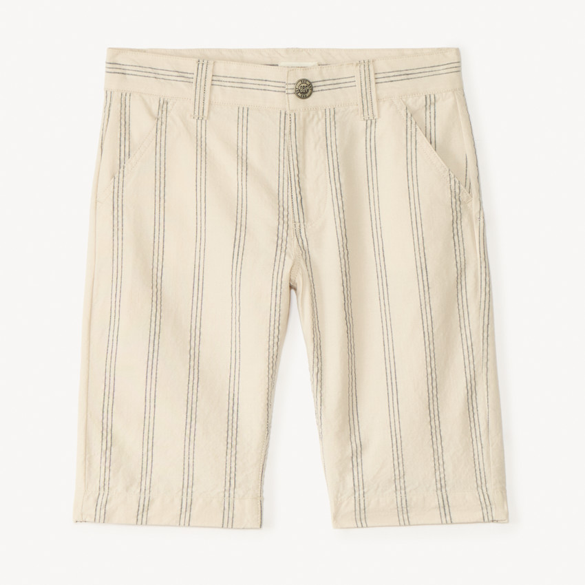 Gestreepte katoenen bermuda voor jongens 