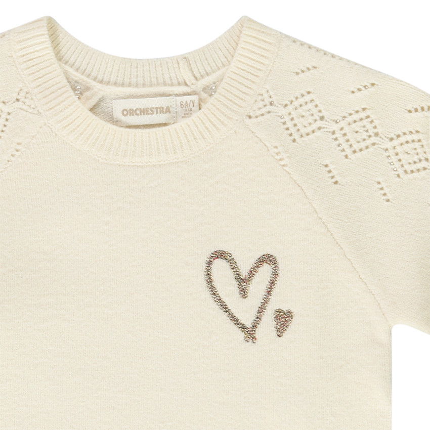 Trui in gebreid met borduursel voor meisjes 