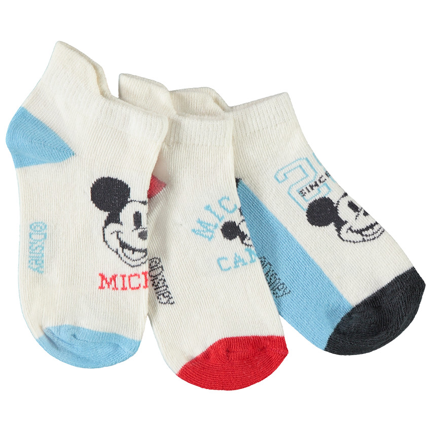 Lot de 3 paires de chaussettes courtes Mickey Disney pour garçon 