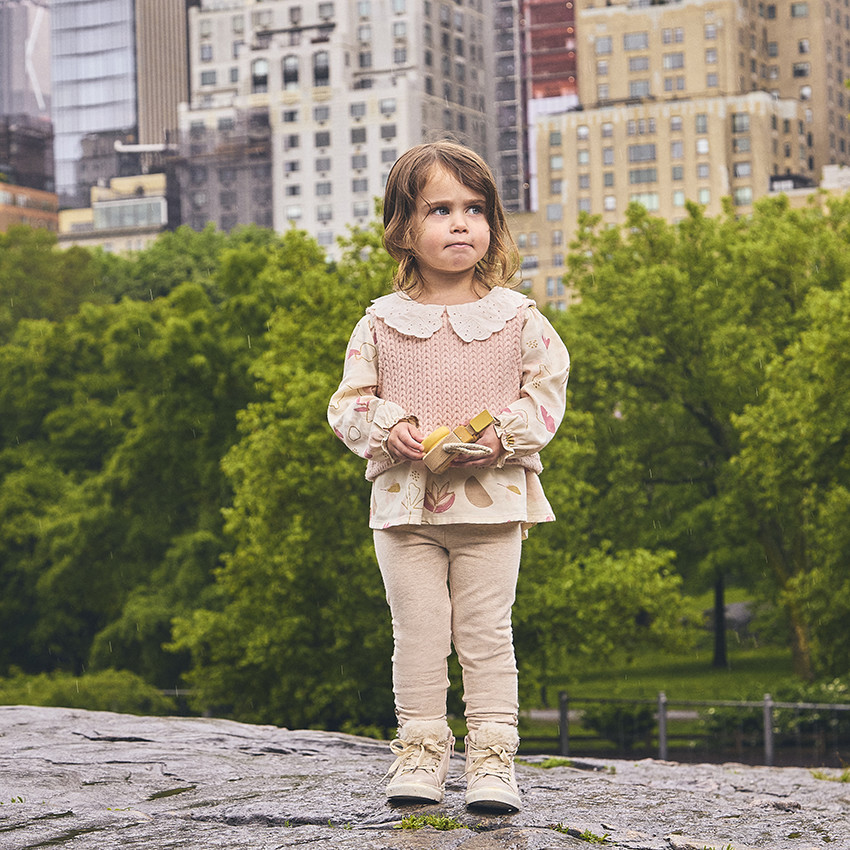 Ensemble Tuniek mouwloze trui effen onderbroek voor meisjes 