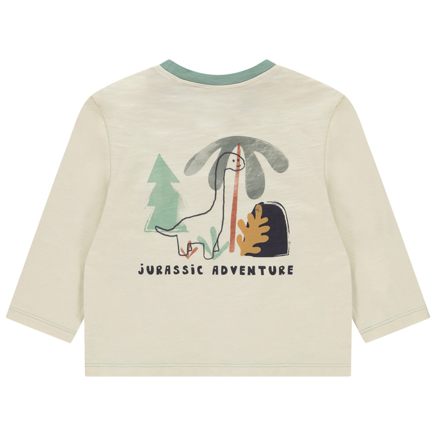 Oversized T-shirt met lange mouwen en dino prints voor baby jongens 