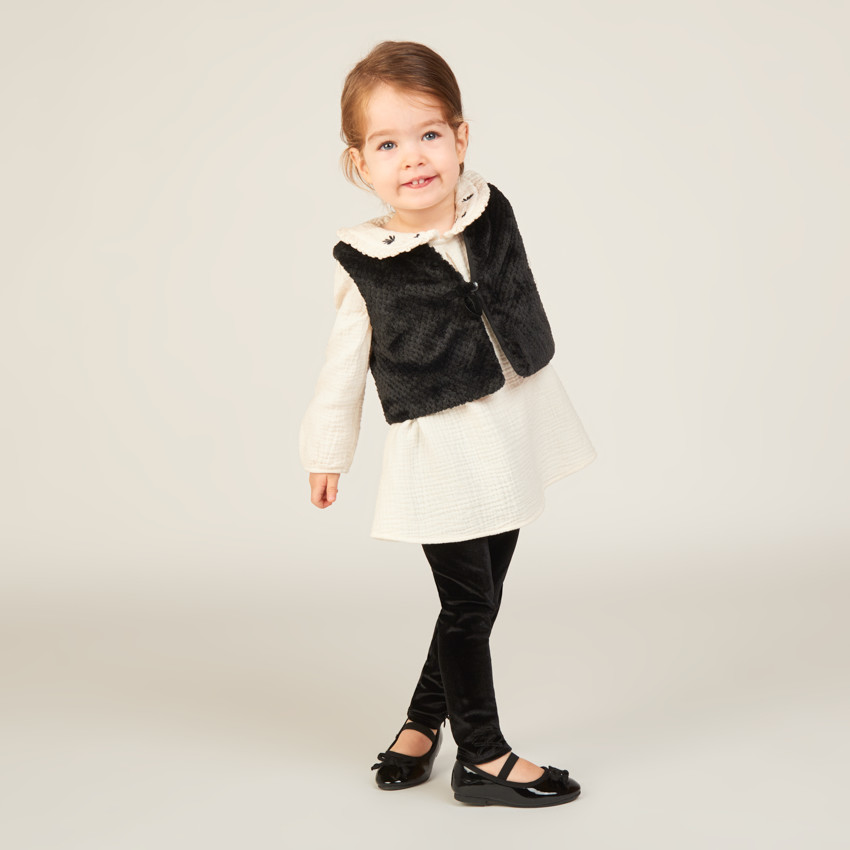 Drie-delige set met tetra tuniek voor babymeisje 