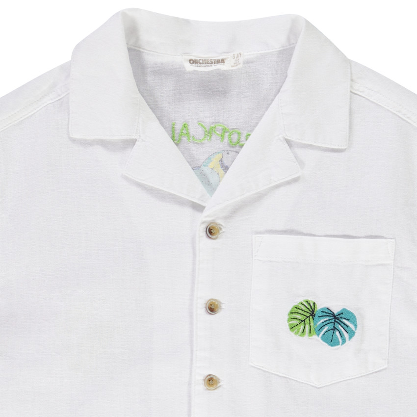 Chemise manches courtes print tropical pour garçon 