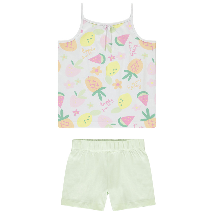 Ensemble 2-delig met hemd bedrukt vruchten voor meisjes 