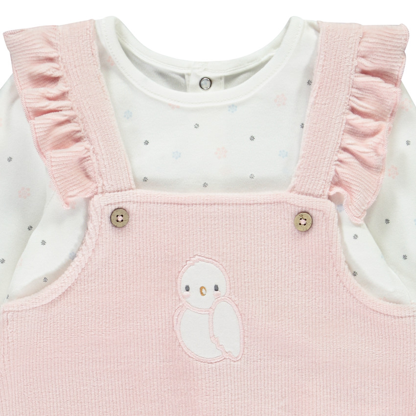 Dors-bien effet 2 en 1 en velours côtelé pour bébé fille 