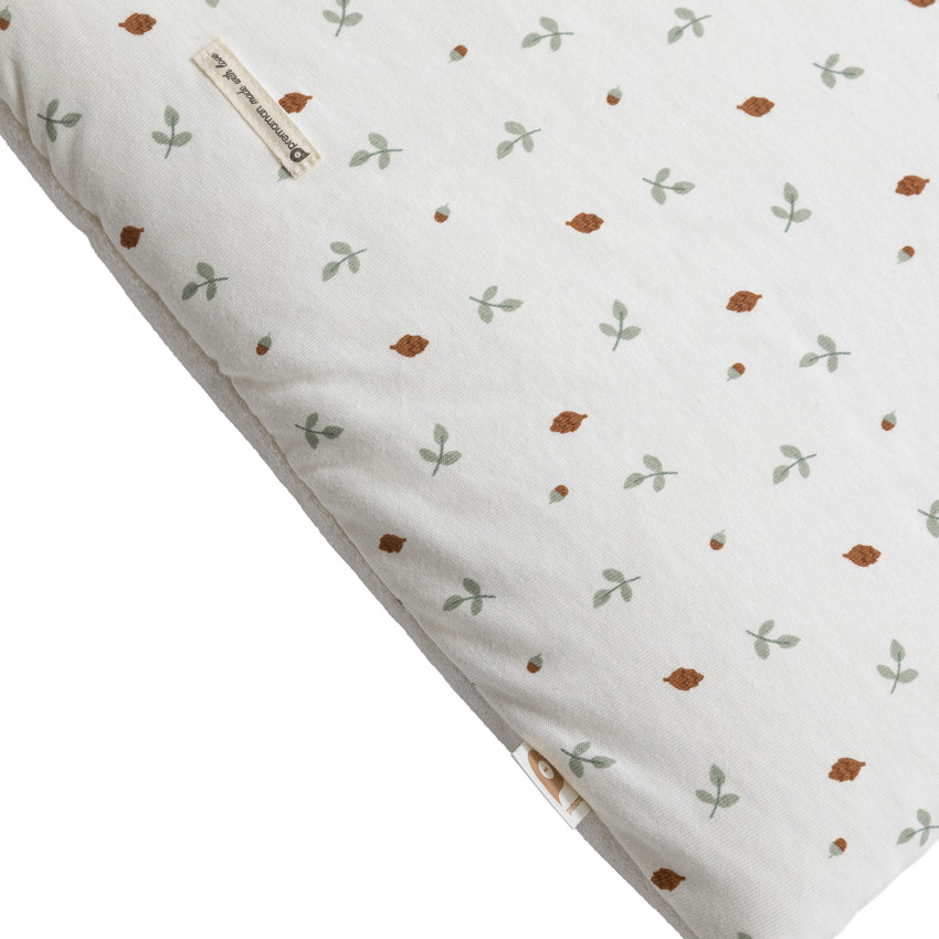 Tour de lit 3 pans double face en velours Roi des Forêts écru 