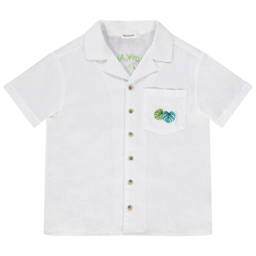 Chemise manches courtes print tropical pour garçon 