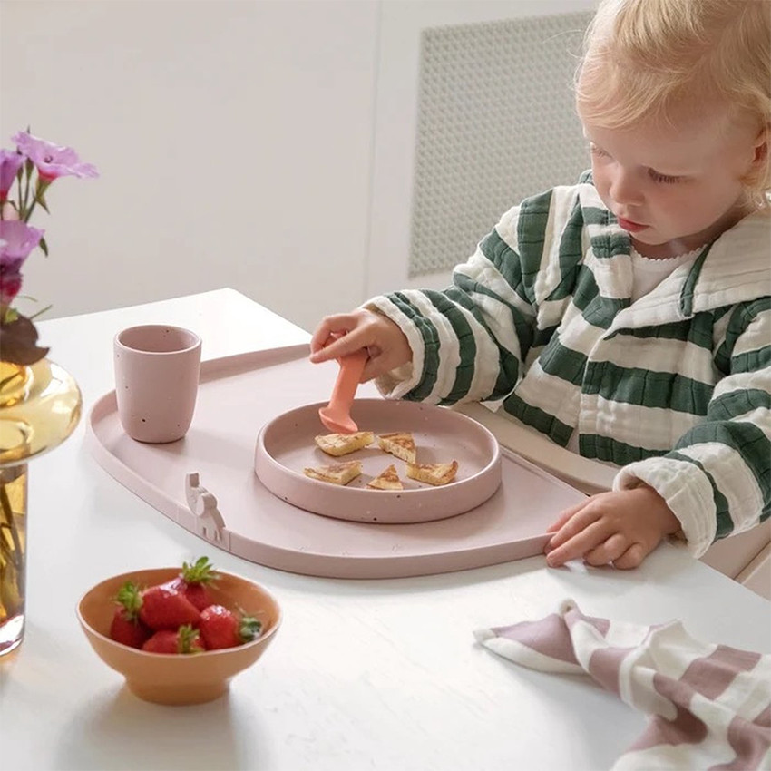 Set de table en silicone à bords hauts Elphee Rose 