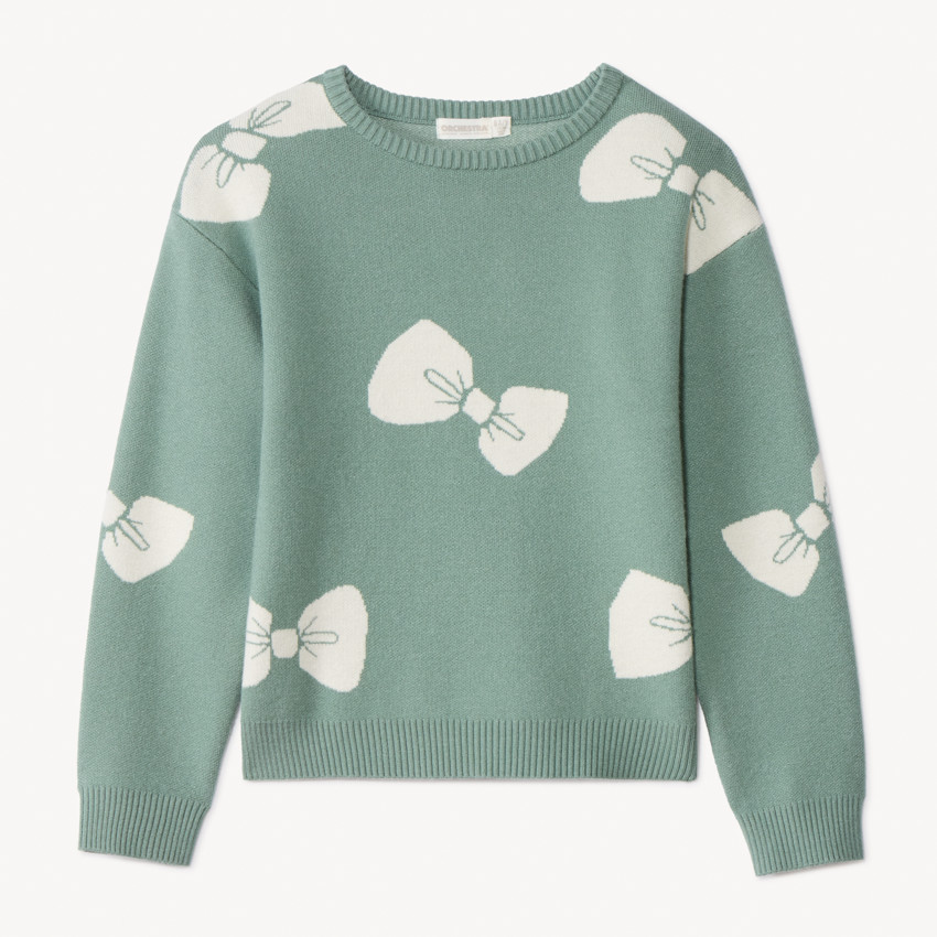 Trui met lange mouwen, semi-oversized, met knooppatroon voor meisjes 