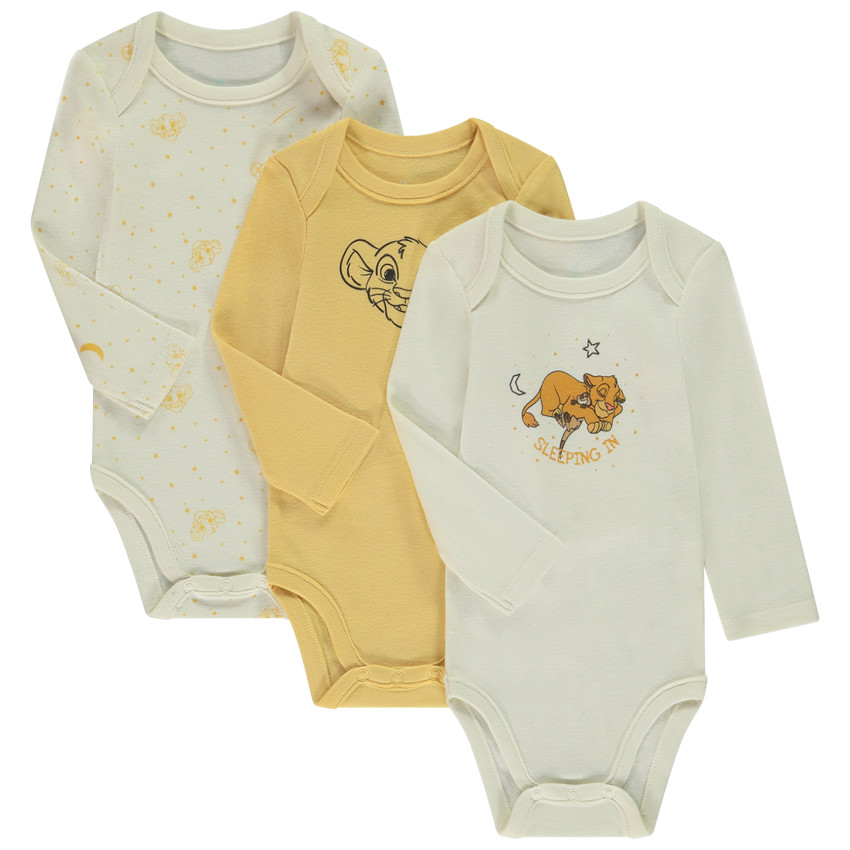 Set van 3 bodies met lange mouwen De Leeuwenkoning Disney voor baby 