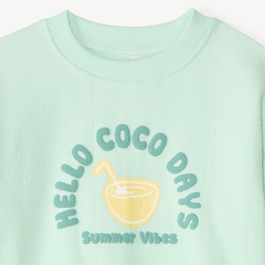 Sweat met fantasie-mesh en reliëfprint voor babyjongen 