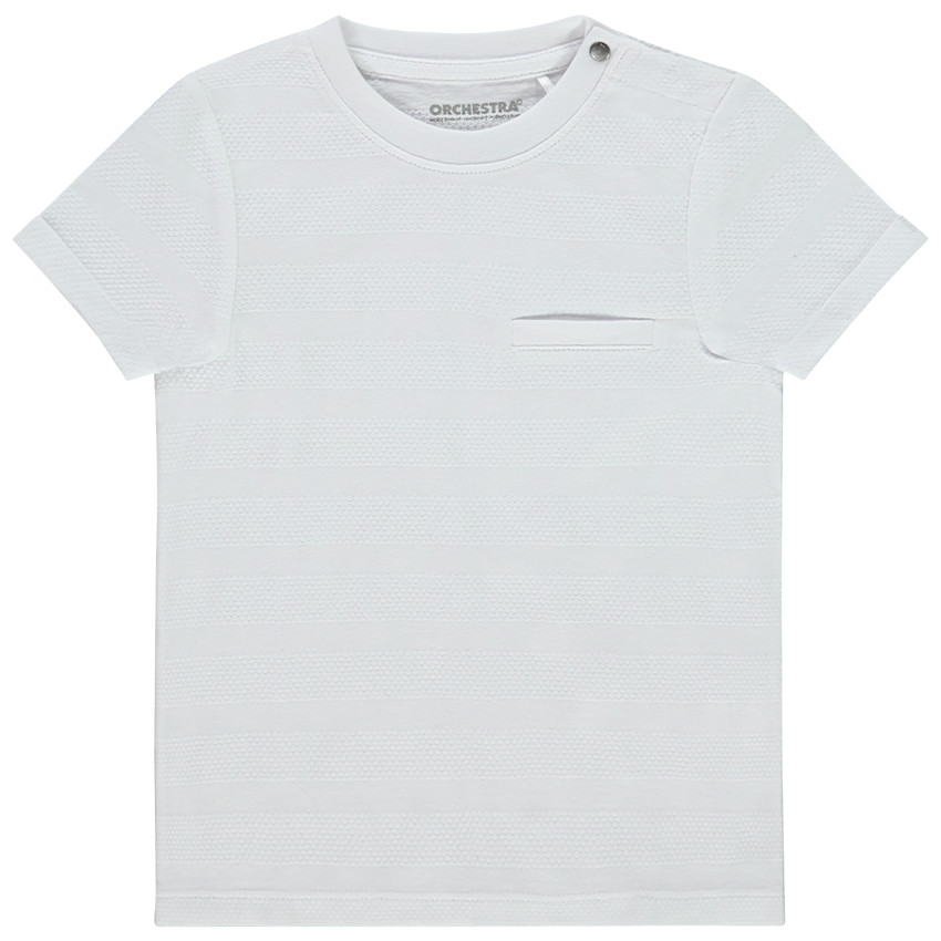T-shirt manches courtes uni effet texturé pour bébé garçon 