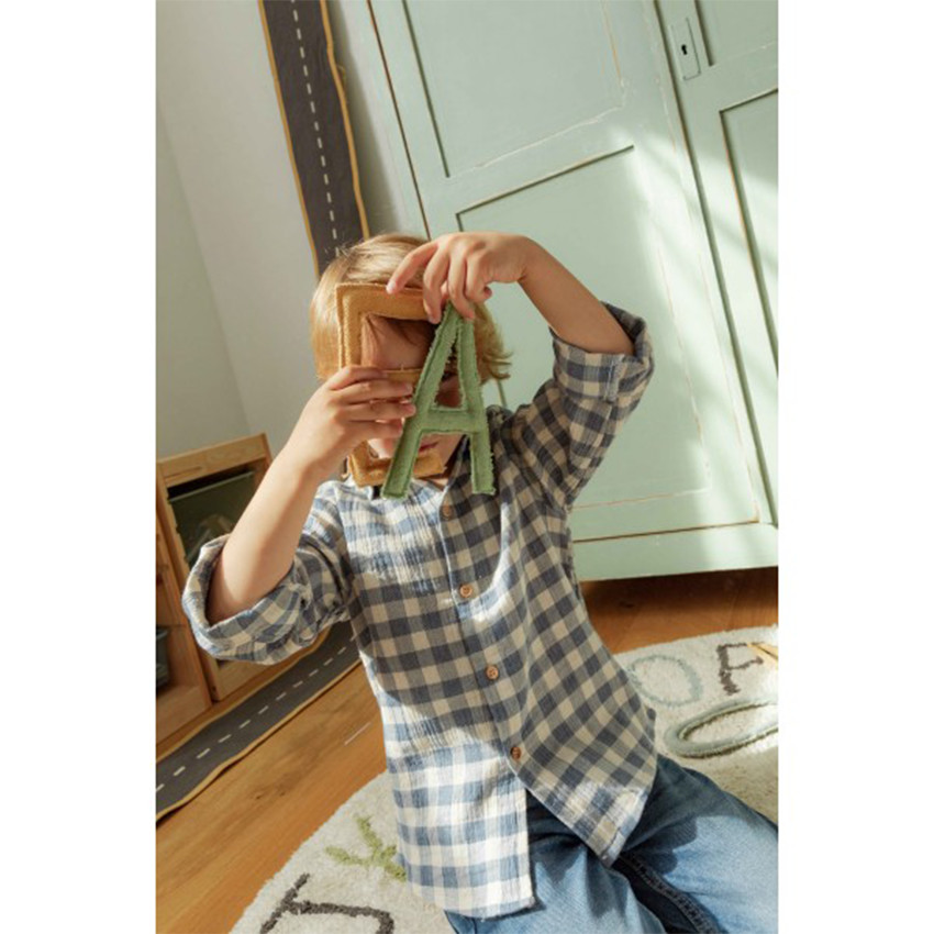 Tapis coton lavable 120x120cm ABC Color And Letters 