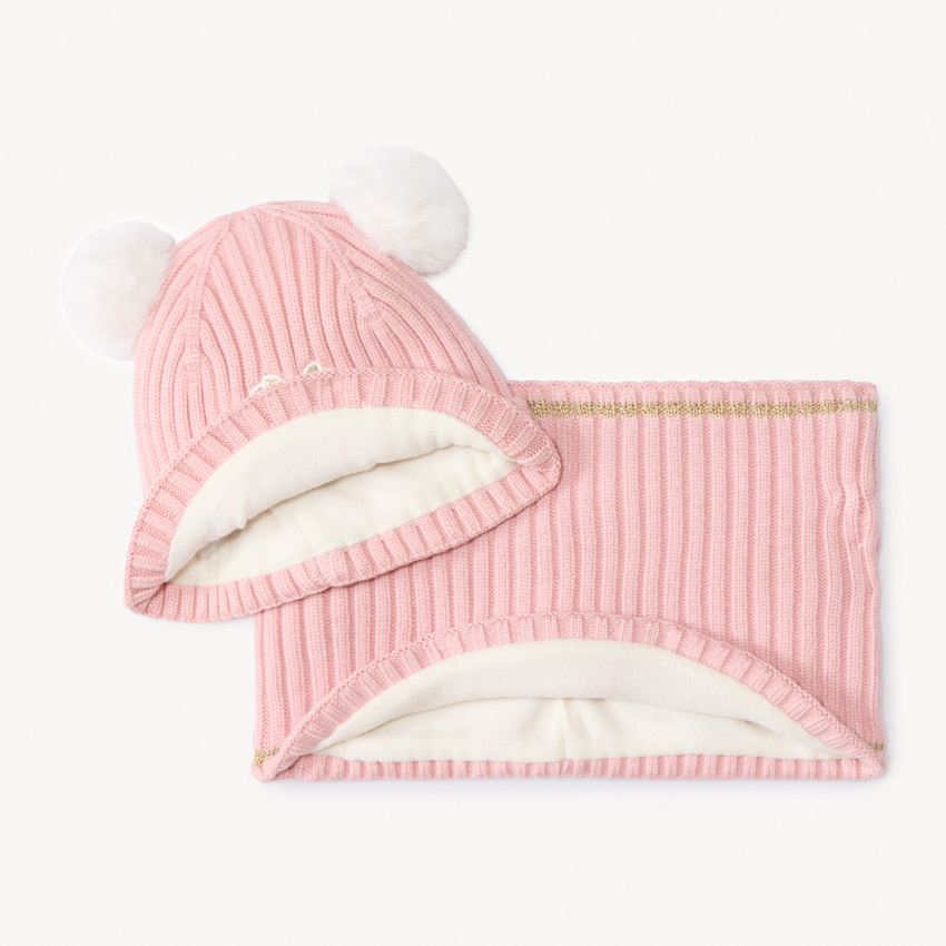 Muts met pompon en gebreide snood Minnie Disney voor meisjes 