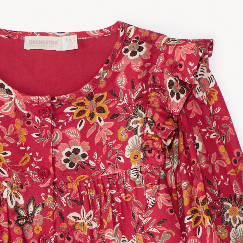 Bloes met lange mouwen en bloemenprint voor meisjes 