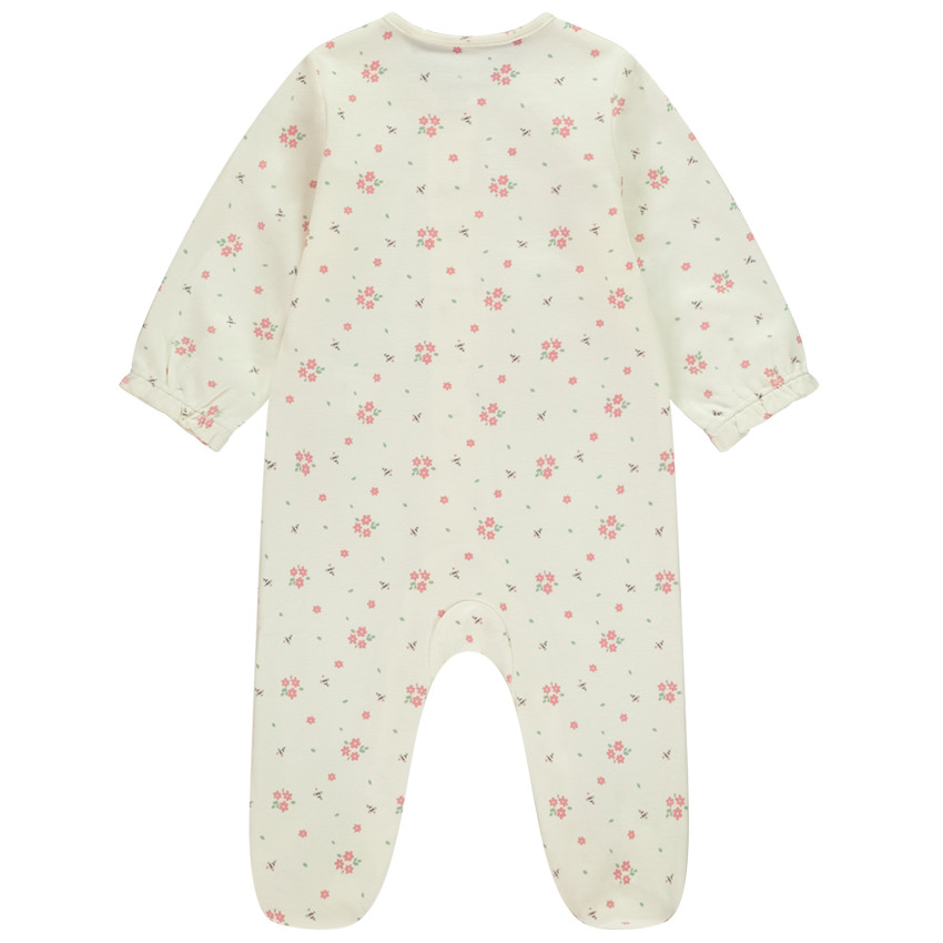 Dors-bien manches longues en interlock imprimé fleuris pour bébé fille 