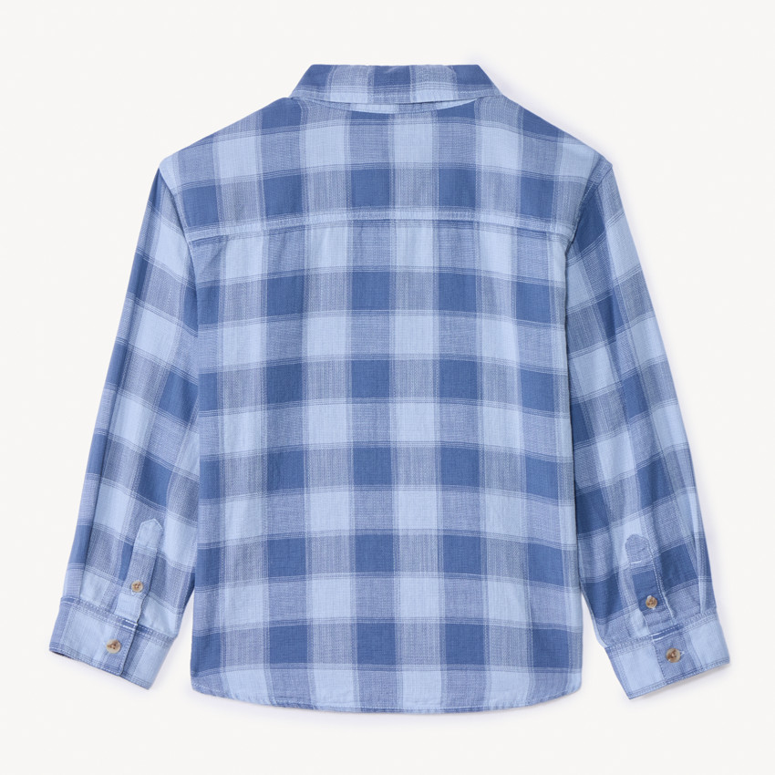 Langarmige geruite blouse voor jongens 