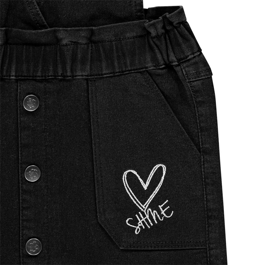 Robe salopette en jean à coeur printé pour enfant fille 