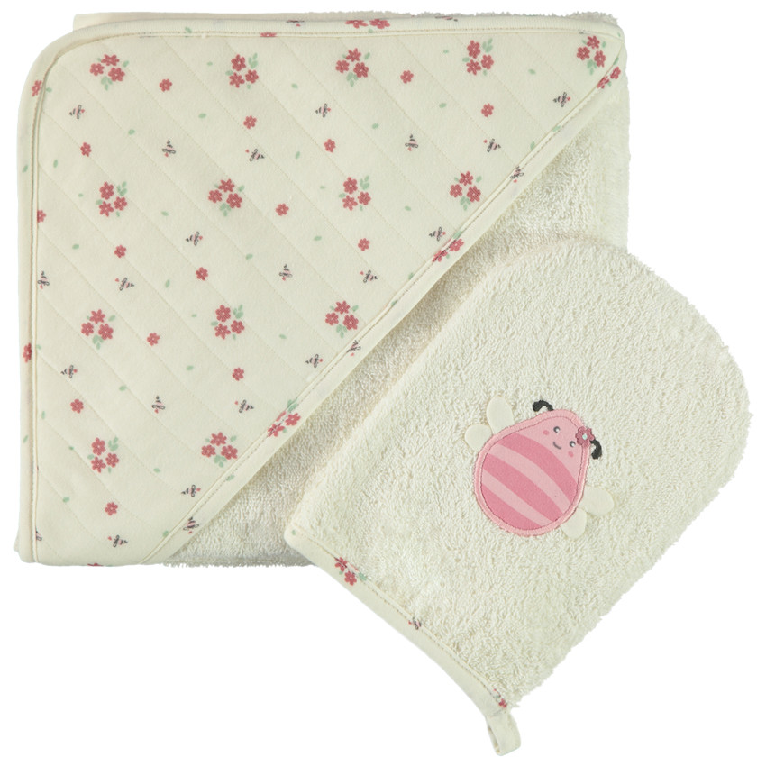 Set van badcape + fantasiewashandje bijen voor meisjes 