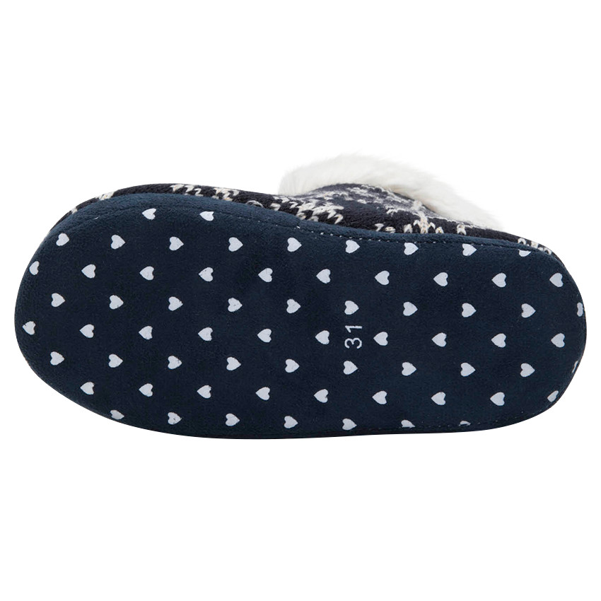 Pantoffellaarsjes van tricot met sherpavoering en pompons 