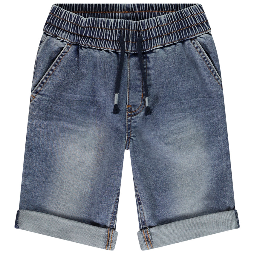 Bermuda effet jean à taille élastiquée pour garçon 